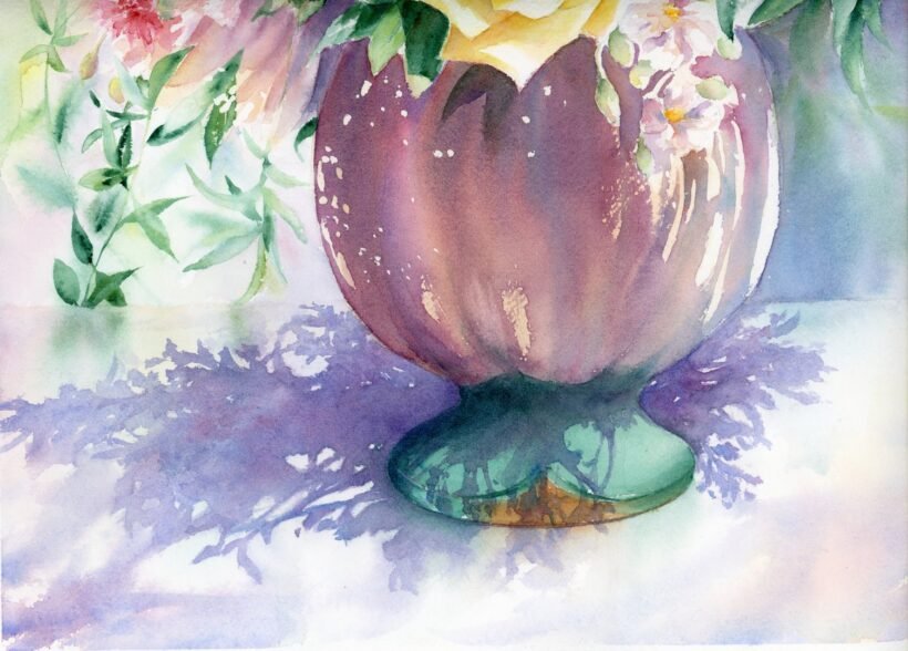 Garden scent - closeup 2 - Watercolour Painting - Tiny Pochi